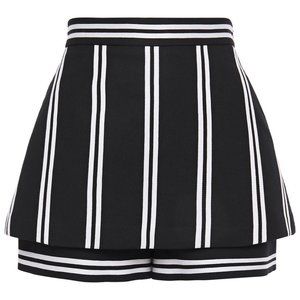MAJE Ikila layered striped twill shorts